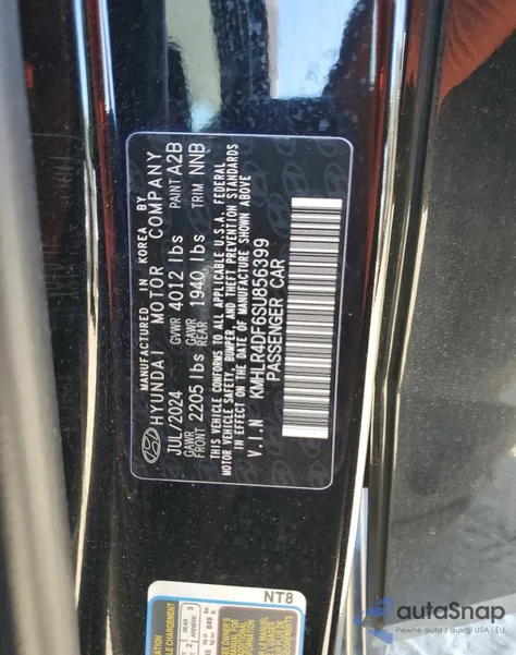 2025 Hyundai Elantra N Line z USA, uszkodzony, nr VIN KMHLR4DF6SU856399